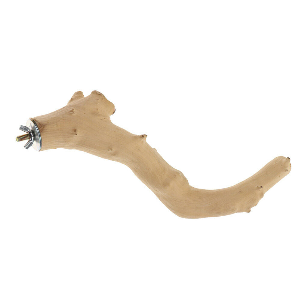 1Pc Bird Perch Stand Platform, Natural Wood Paw Grinding Bird Cage Perch for