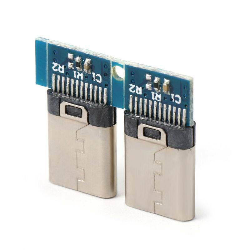 6X USB 3.1 Type-C Male DIY Solder Cable Plugs Connector Socket Attached PC Board