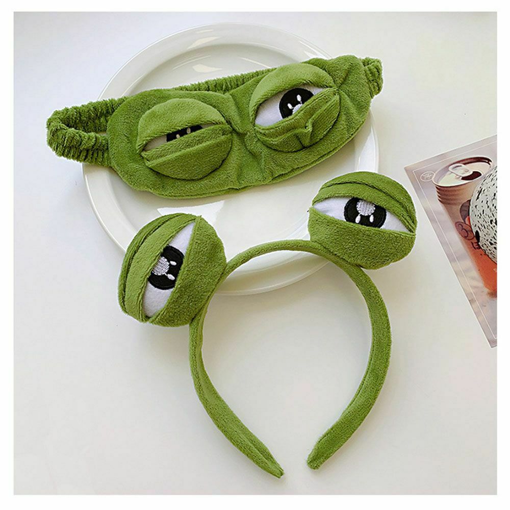 Washing Headband Funny Frog Hairband Makeup Wide-brimmed Elastic Hairbands