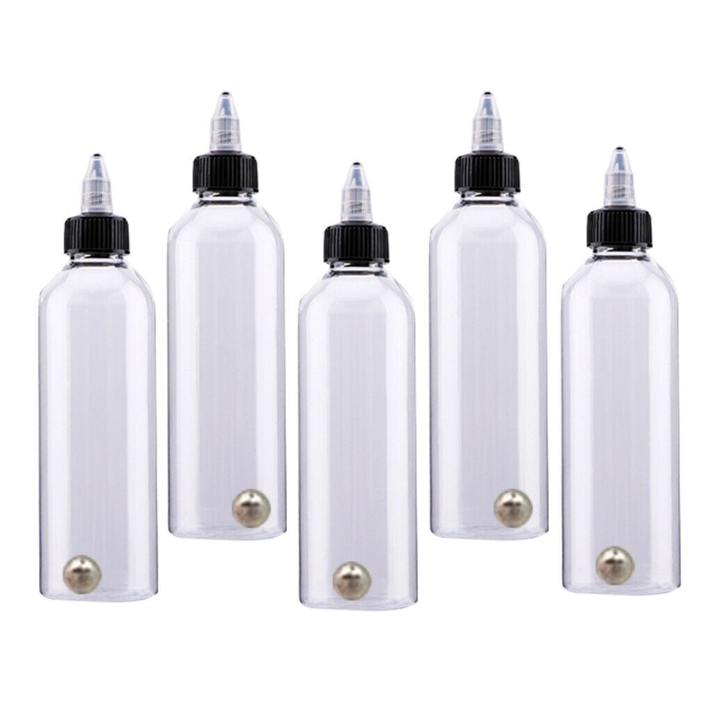 5Pcs KD001 Clear Tattoo Airbrush Ink Empty Bottles Plastic Body Tattoo
