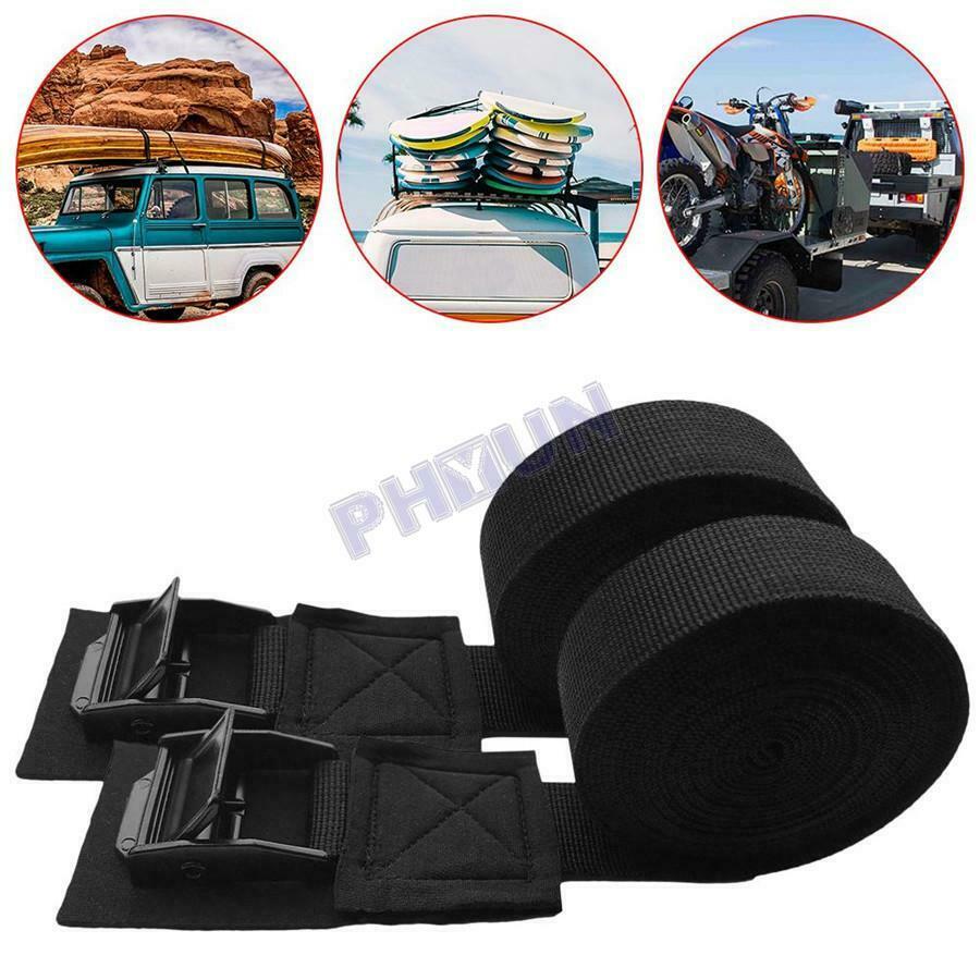 2x 9.8ft Car Roof Rack Luggage Kayak Buckle Lashing Tie Down Straps Universal