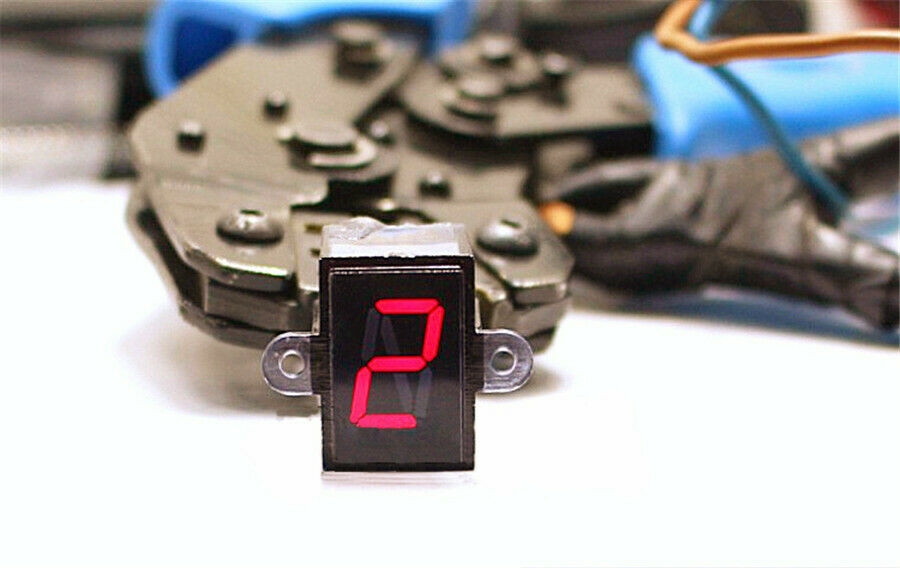 6 Speed N-6 Digital Motorcycle Gear Indicator Red LED Display Shift Lever Sensor