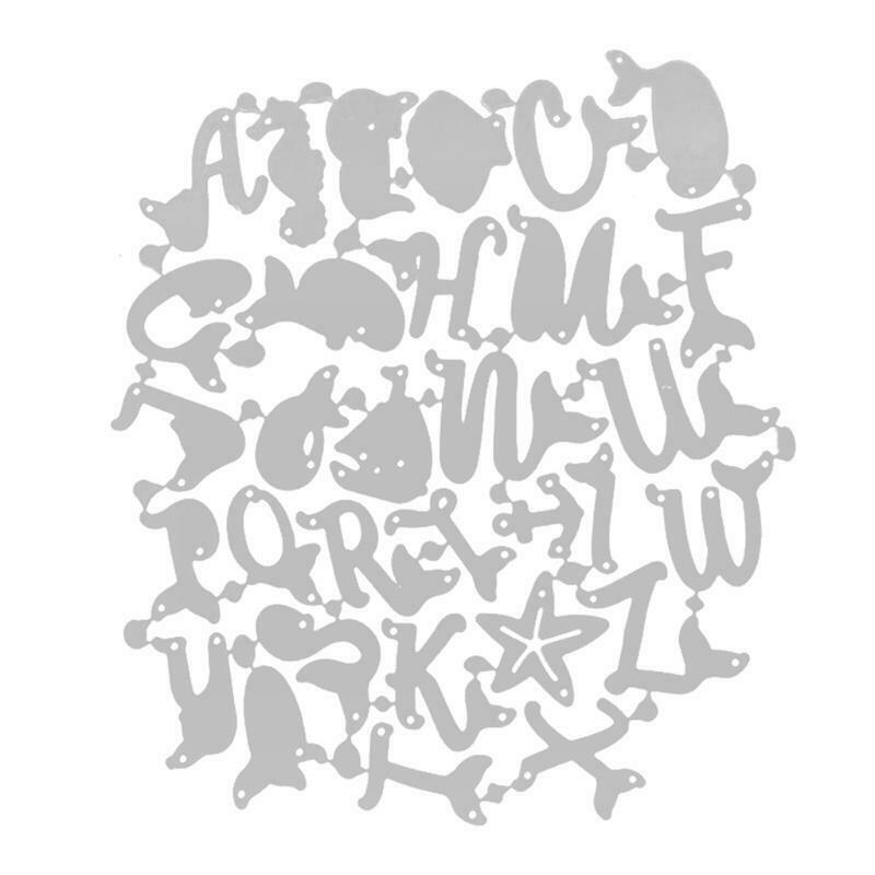 Ocean Fish Alphabet Metal Cutting Dies Stencil Scrapbooking DIY Album Stamp Card