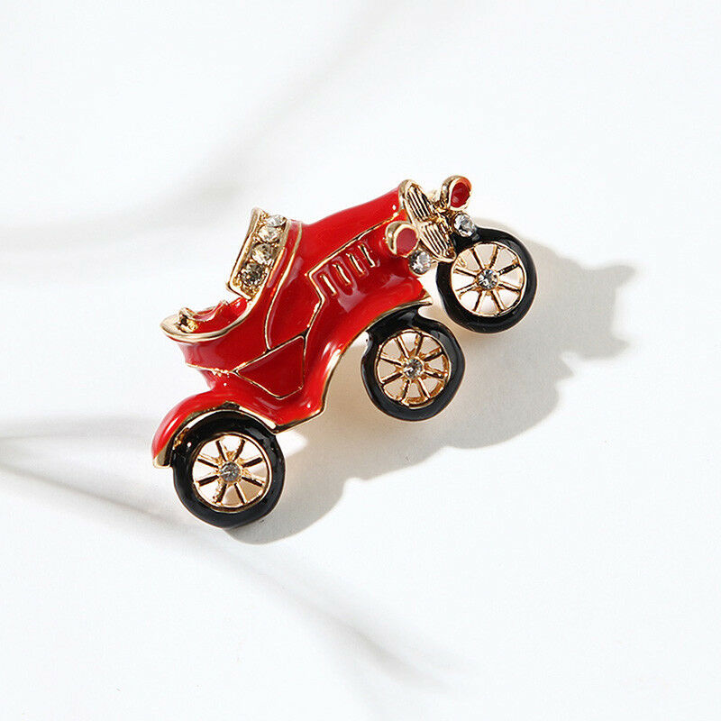Enamel Crystal Rhinestone Motorcycle Shape Collar Brooch Pins Jewelry GifD Y Qx