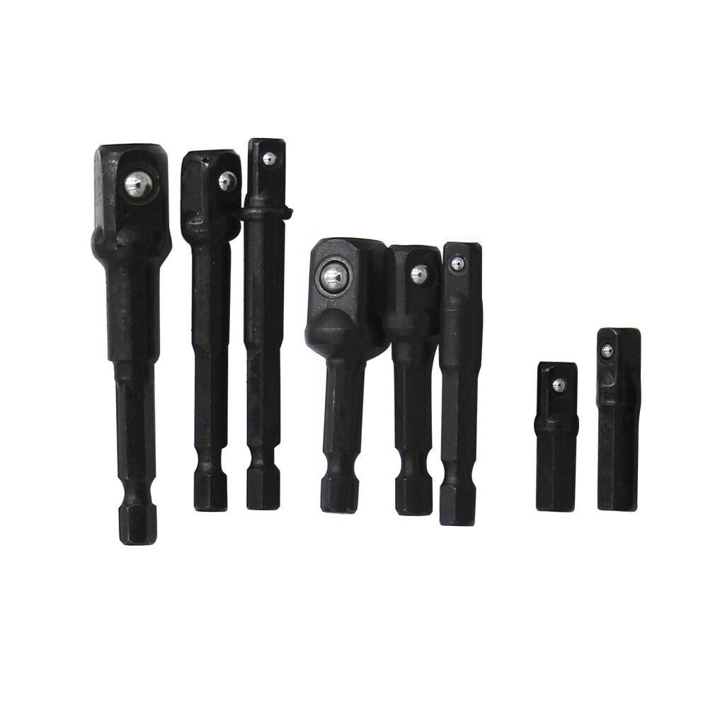 8Pcs Socket Adapter Impact Hex Shank Extension Drill Bits Bar 1/4 3/8 1/2in #ur
