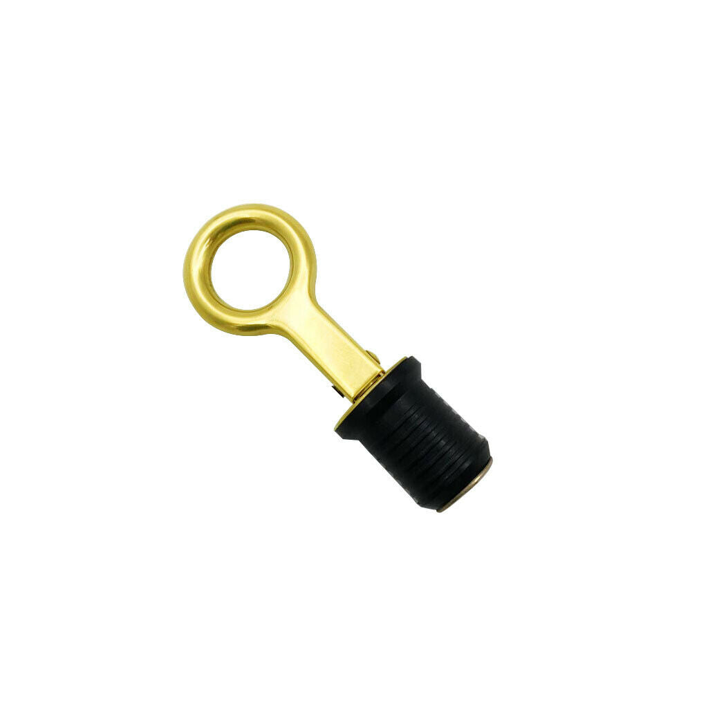 1.26"  Rubber + Brass Snap Flip Style Boat Hull Livewell Drain Plug Bass