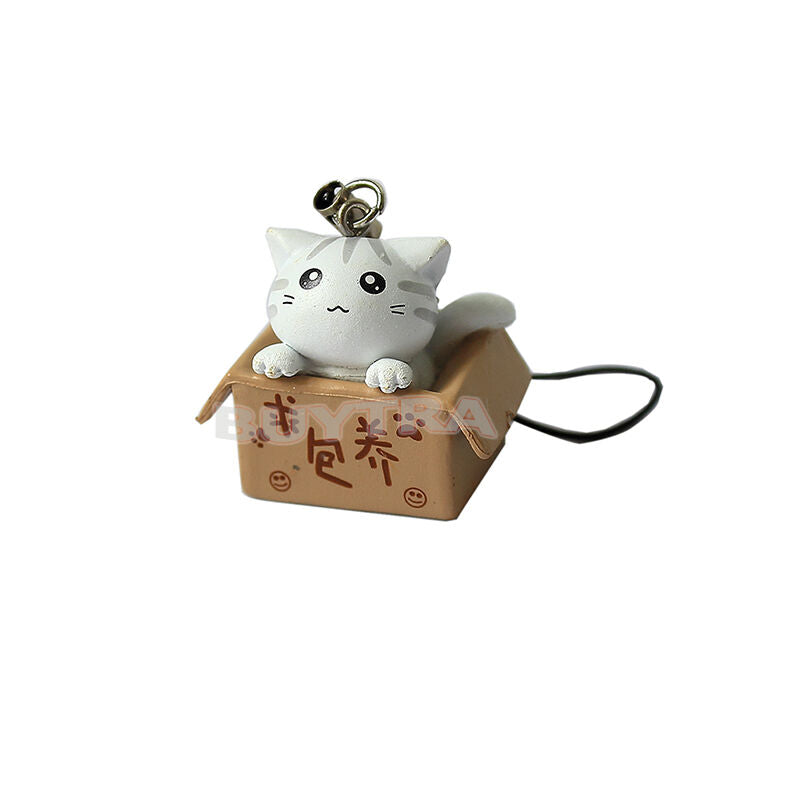 1pc Lovely Cartoon Cat In The Box Cell Phone Charm at Rando.l8