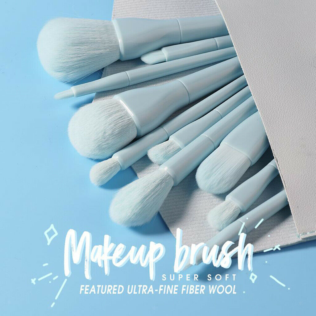 Cosmetic Makeup Brushes Synthetic Blending 10 Pcs Brush Set with Travel Bag