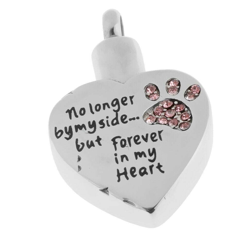 4 Pieces Stainless Steel Heart Ash Urn Pendant Memorial Cremation Wax Cord