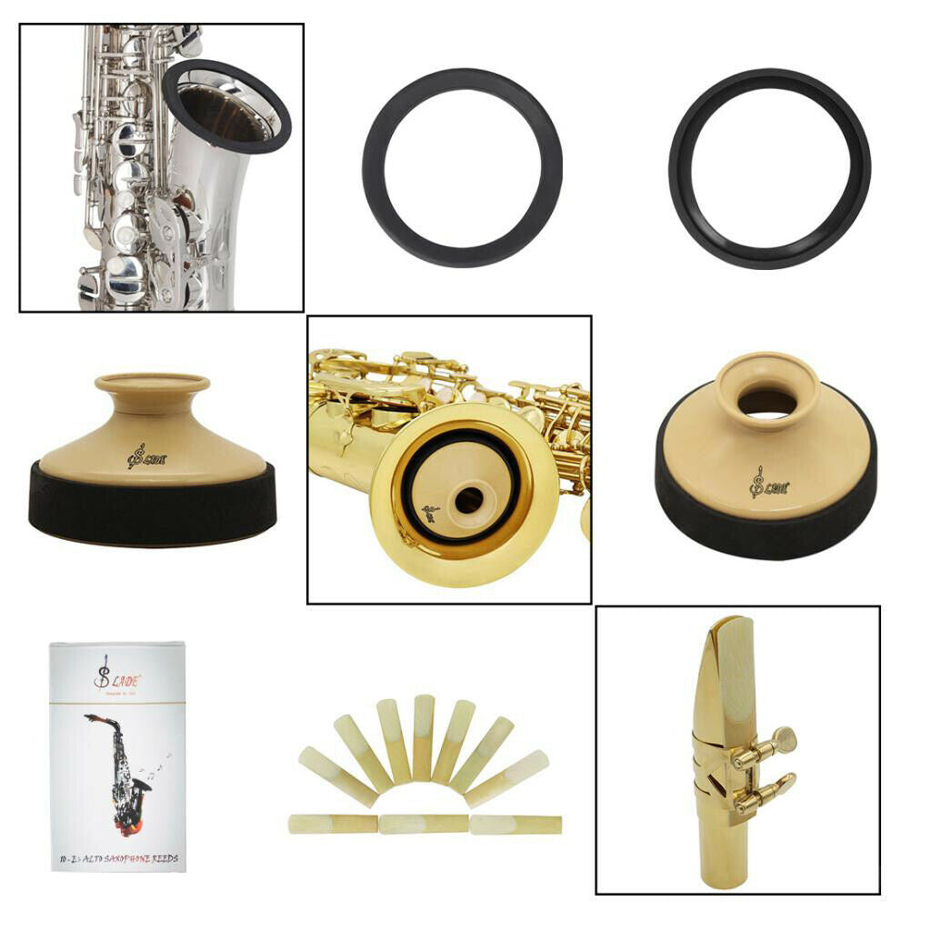 Alto Saxophone Sax Accessory Kit Reeds+Practice Mute+  Ring