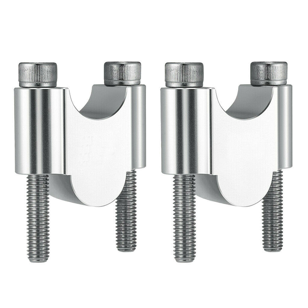2x Universal Motorcycle Dirt Bike ATV Handlebar Riser Clamp Aluminum 28mm Plated