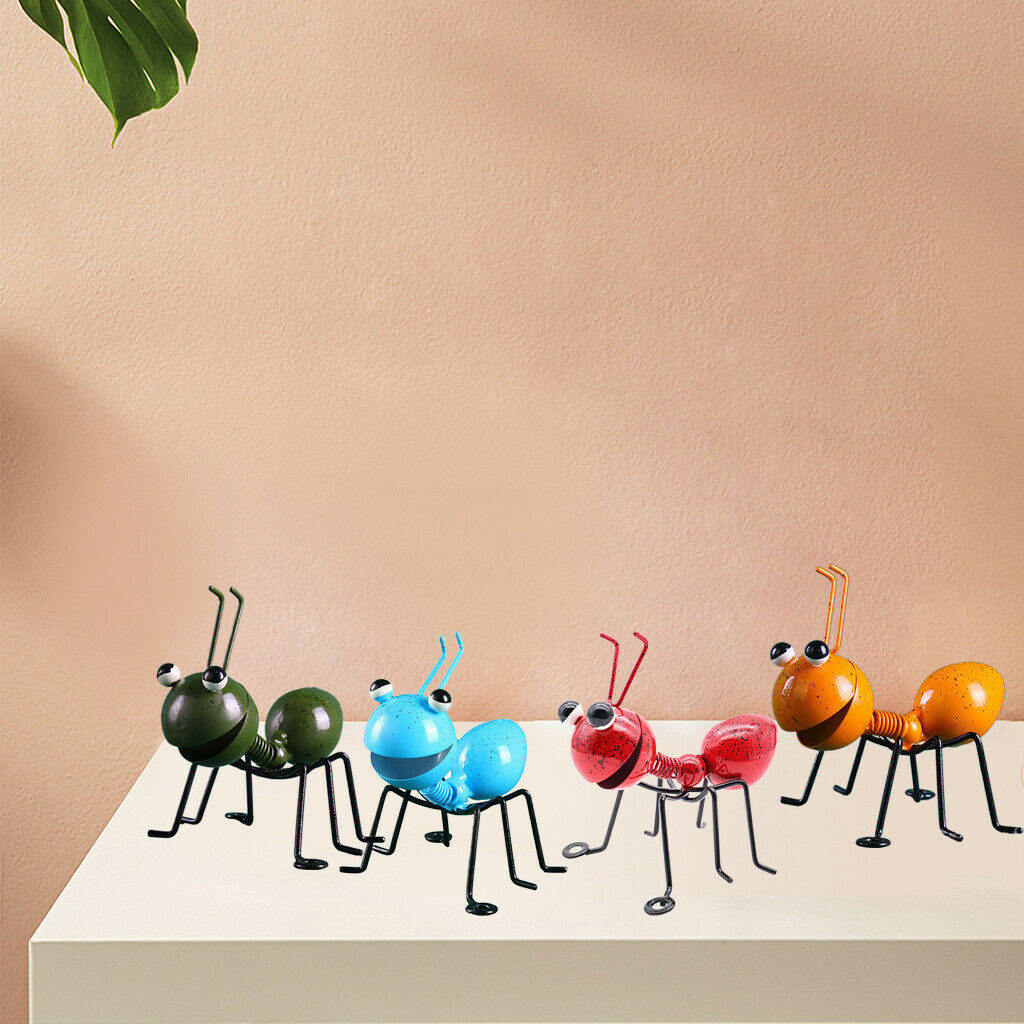 4pcs Metal Ant Wall Decor Hanging Ornaments Indoor Kid's Room Sculptures