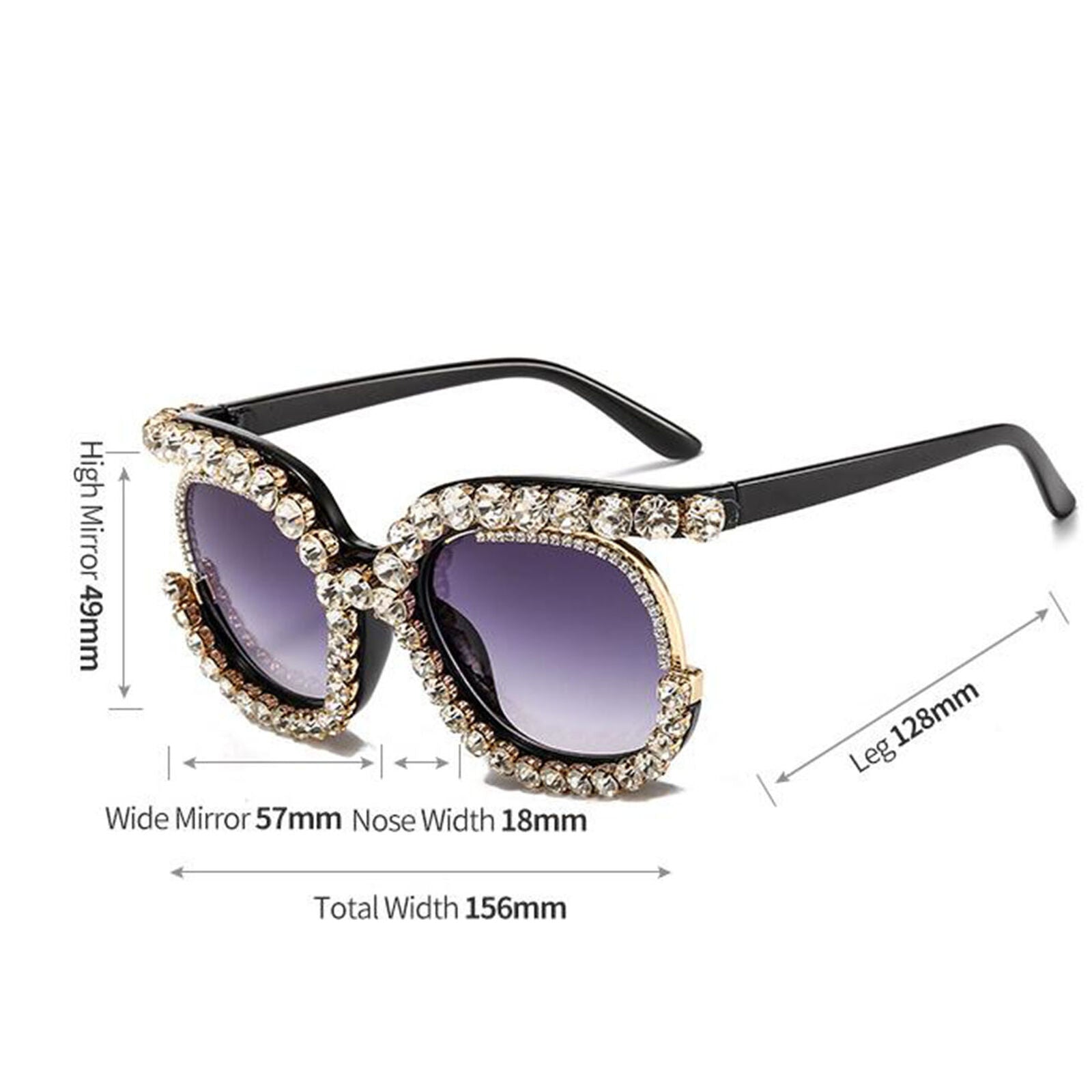 Luxury Rhinestone Cat Eye Sunglasses Women Fashion Oversize Holiday Shades UV400