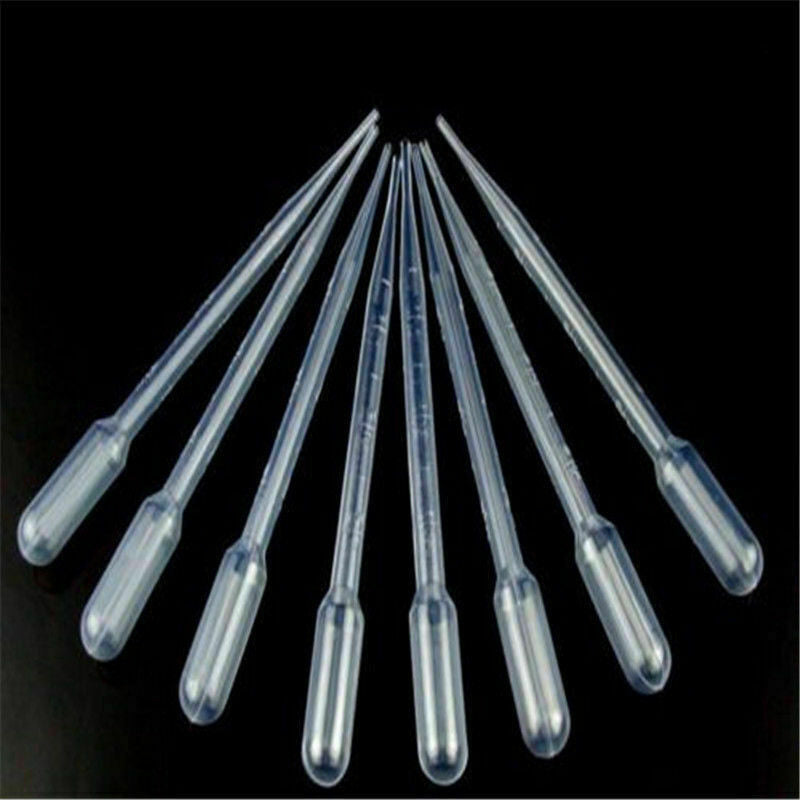 100pcs 0.2ml Disposable Polyethylene Eye Dropper Transfer Graduated Pipettes