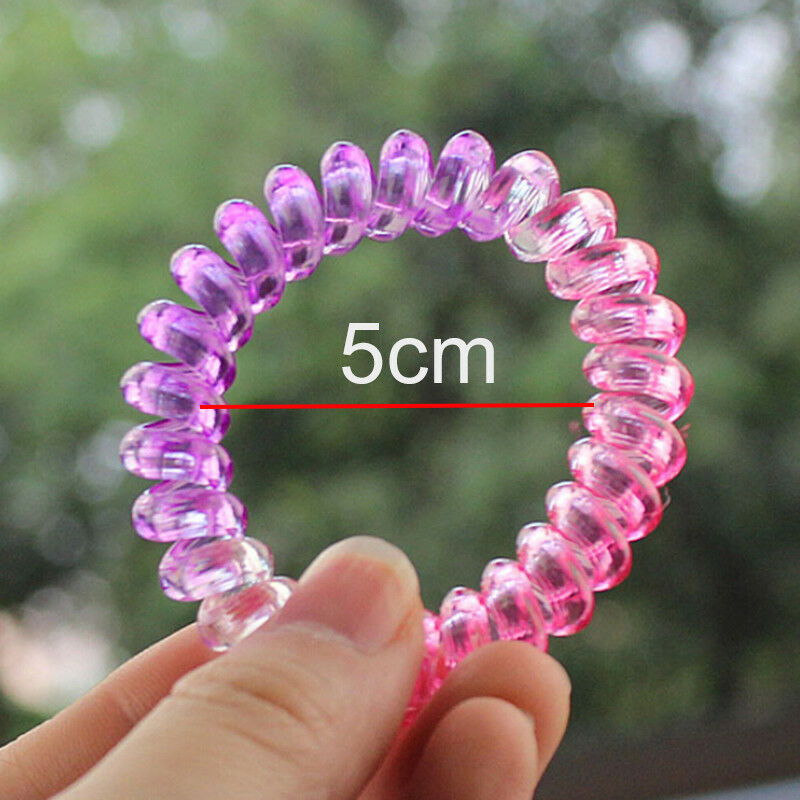 10pcs Gradient color elastic telephone wire cord head ties hair band rop.l8