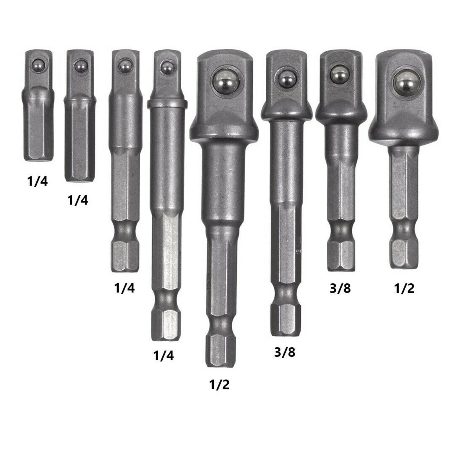 9 Pieces Socket Adapter Impact Hex Shank Drill Bits Set Extension Tool