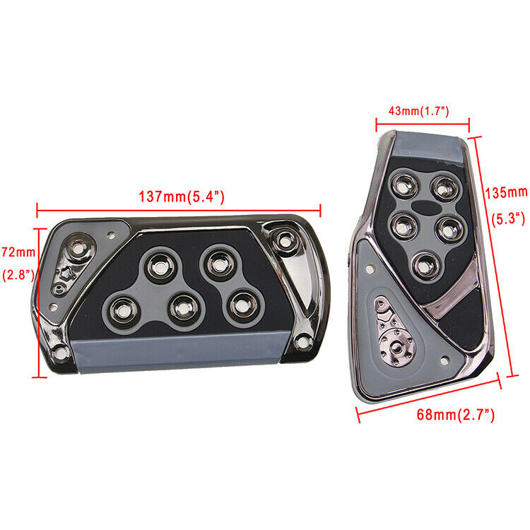 2X Universal Non-Slip Automatic Gas Brake Foot Pedal Pad Cover Auto Accessories