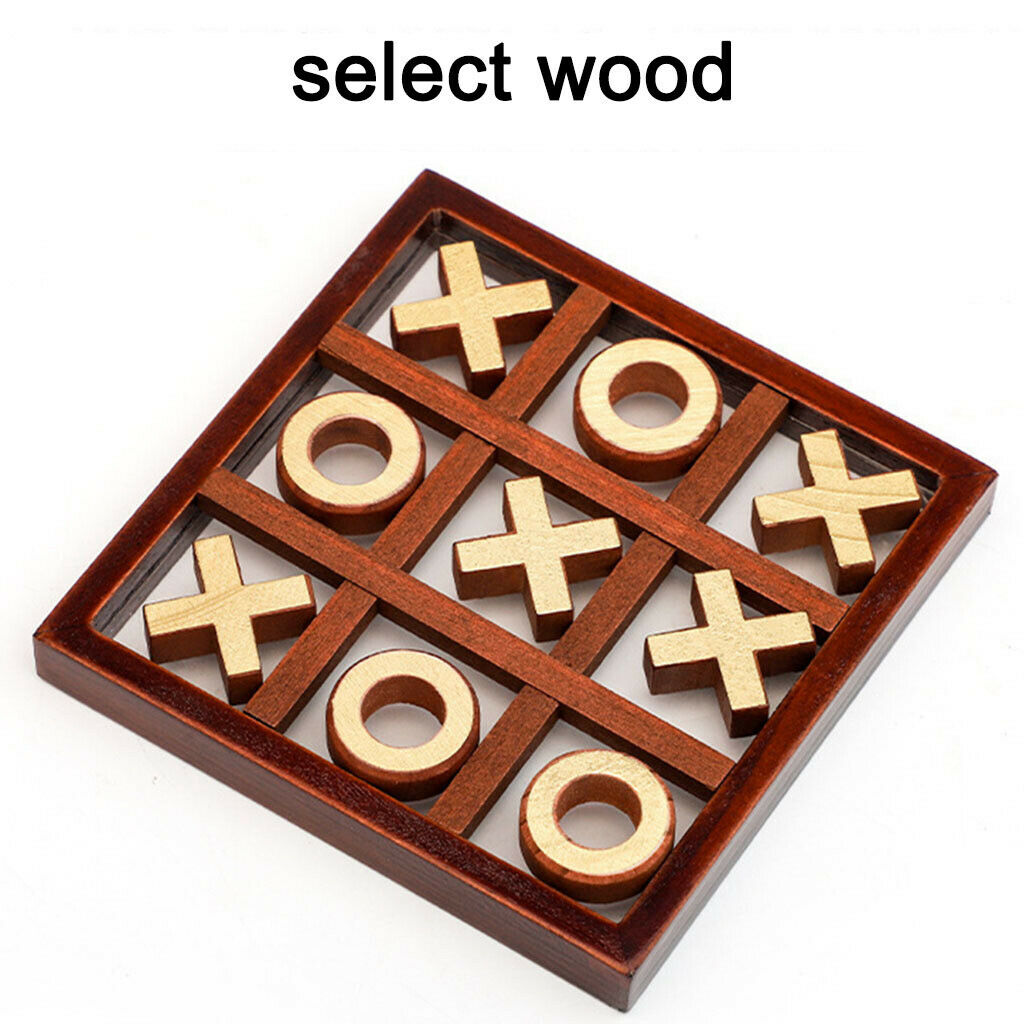Travel Traditional Wood Tic Tac Toe Fun Intelligent Board Game XO Chess