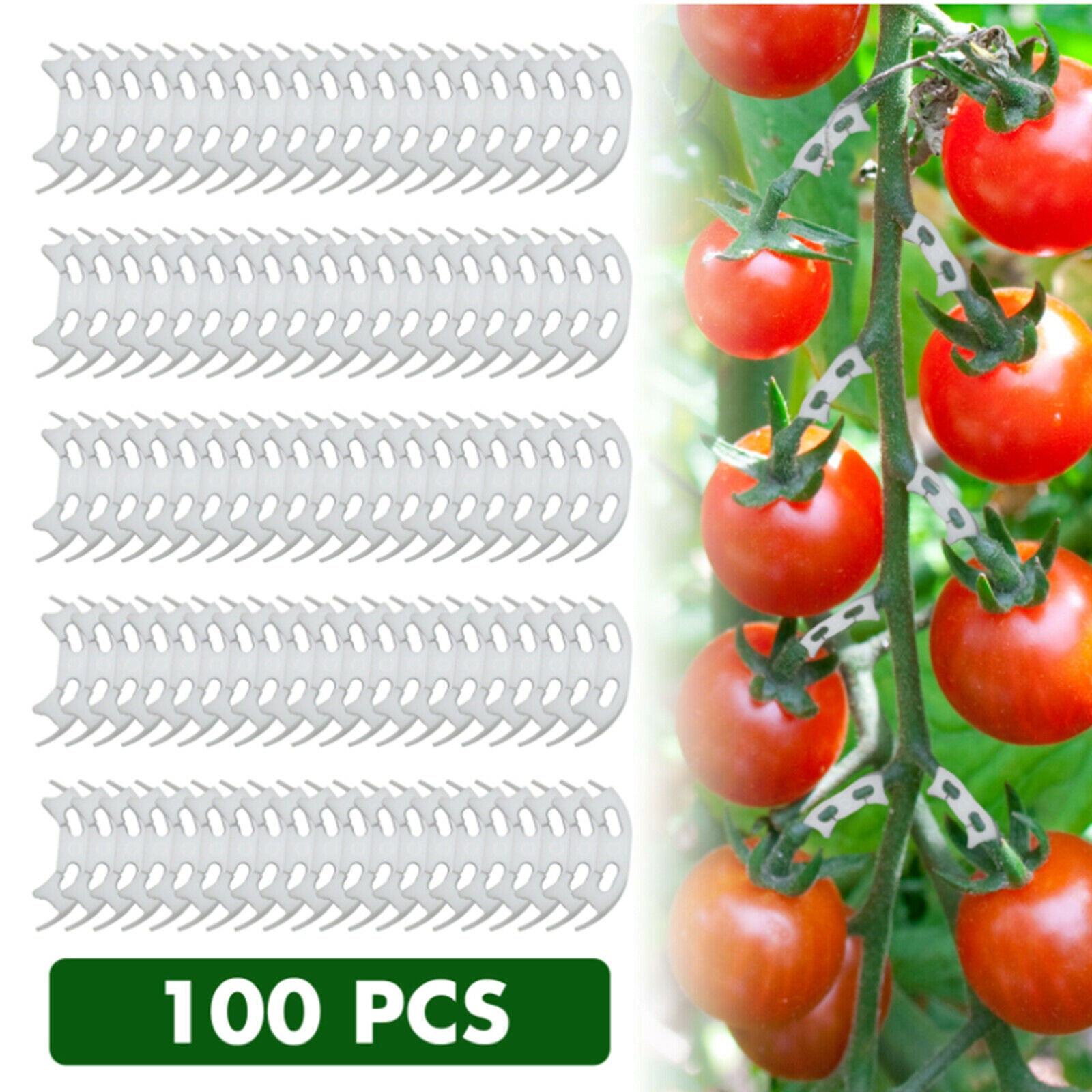 100Pcs Tomato  Veggie Garden Plant Support Clips for Trellis Twine Greenhouse*