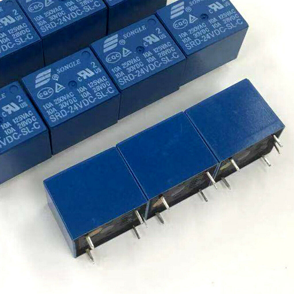 10pc Mini Power Relay SRD 24V SPDT Communication Automatic Control Blue New