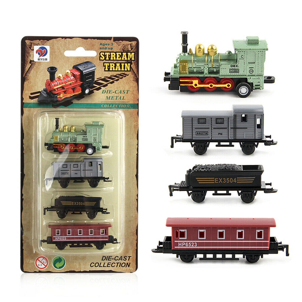 3pcs/set Mini Steam Train Set, with Locomotive Engine and Railway Carriages,
