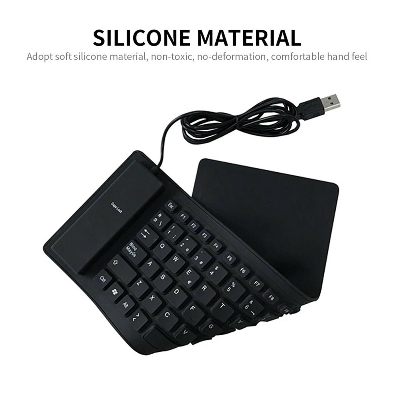 Foldable 84 Key Spanish Silicone Keyboard Waterproof for Desktop Computer