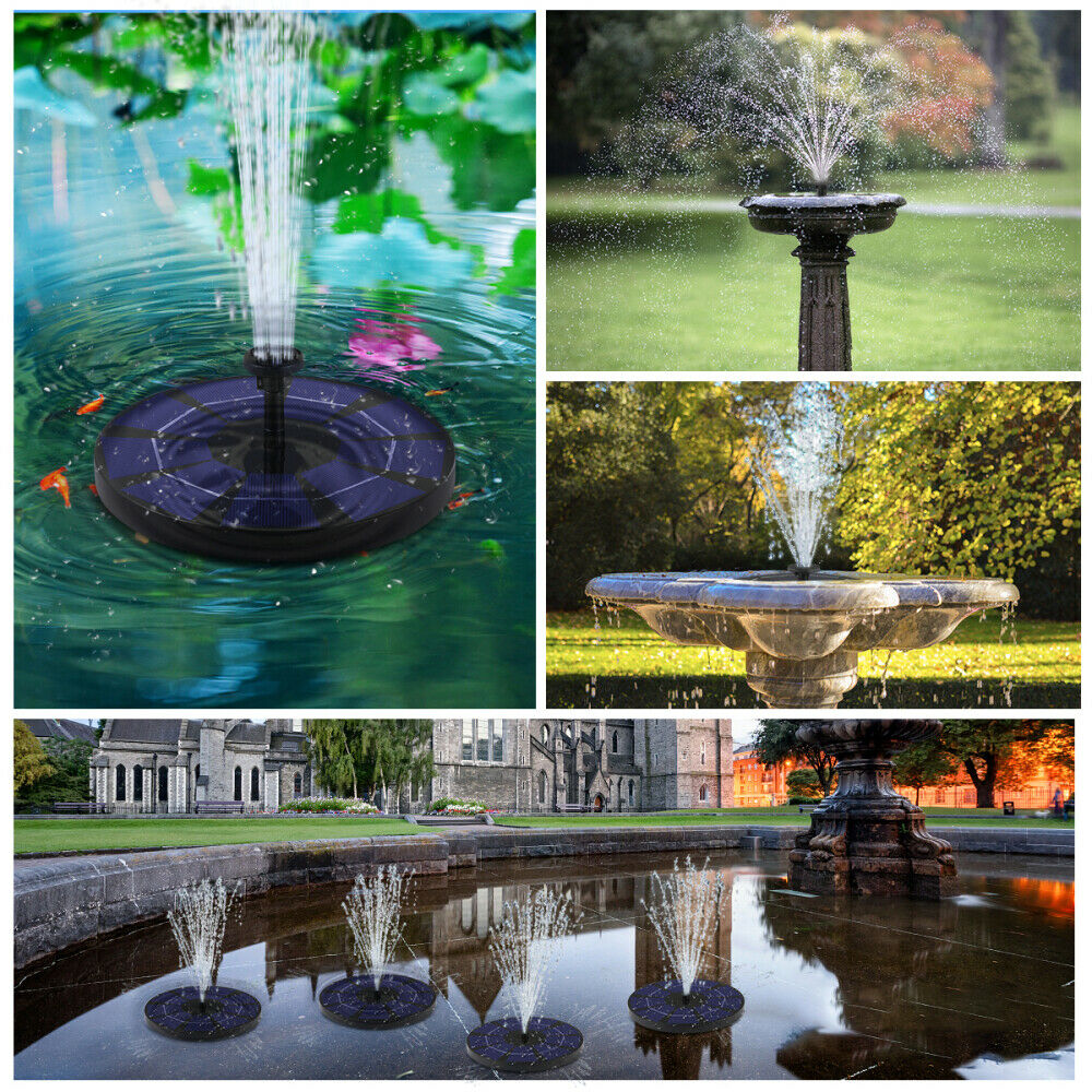 Solar Fountain Pump Solar Water Pump with 6 Nozzle for Birdbath Garden and Patio