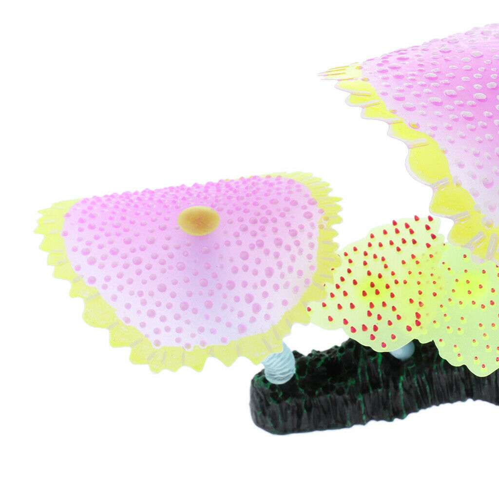 Glowing Effect Silicone Artificial Coral Plant for Fish Tank Aquarium purple
