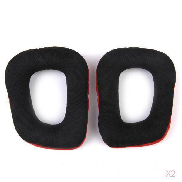 Pair Ear Pads Cushions for Logitech G35 G930 G430 F450 Headphone Red + Black