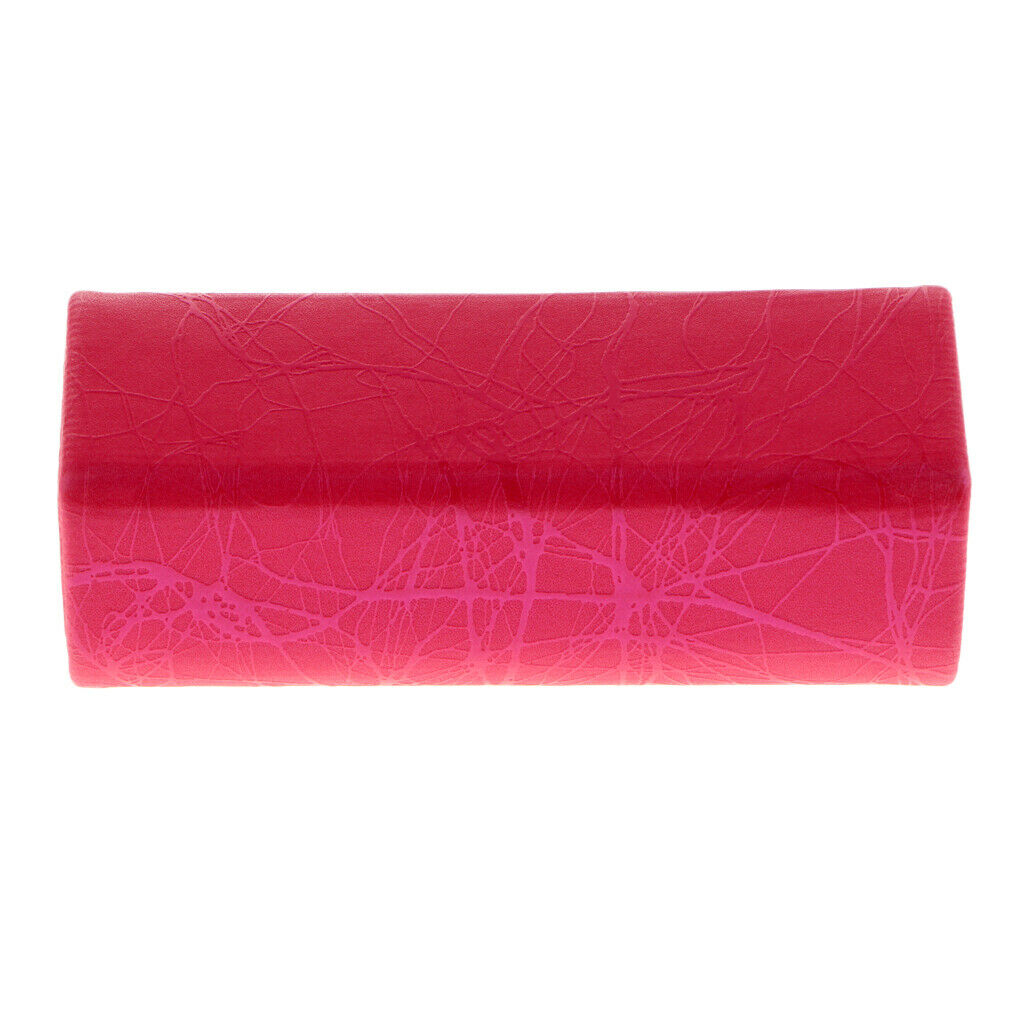 Leather Lipstick Lip Gloss Case Storage Box Makeup Holder with Mirror Rose Red