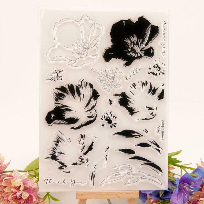 Thank You Flower Clear Stamp + Cutting Dies Stencil DIY Scrapbooking Embossing