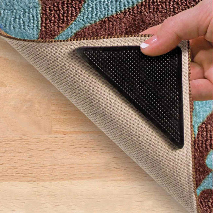 Batch 4 Brackets Grippy Rubber Triangle for Carpet With Stickers - New