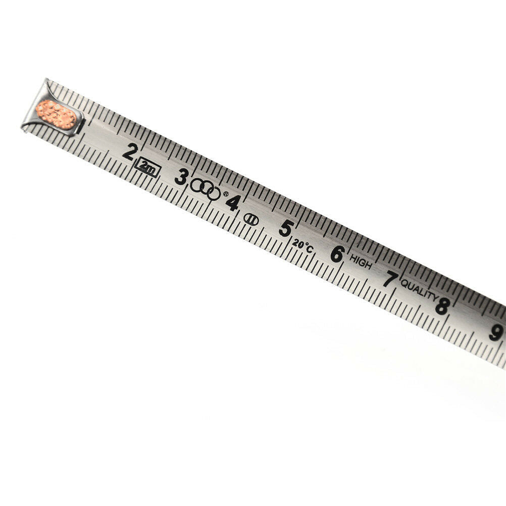 2m Mini Office Stainless Steel Woodworking Retractable Tape Measure Metric DD