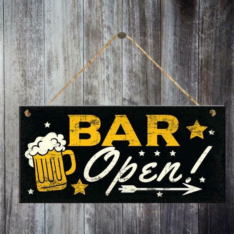 Wooden Sign Listing Bar Decoration Wooden Front Door Hanger Decor Entryway Wall