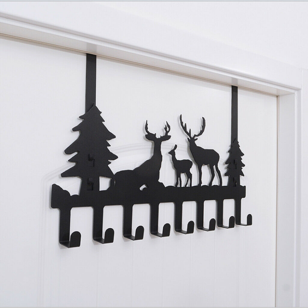 8-Hooks Deer Over the Door Organizer Rack Hanger Clothes Holder 1# door 42mm
