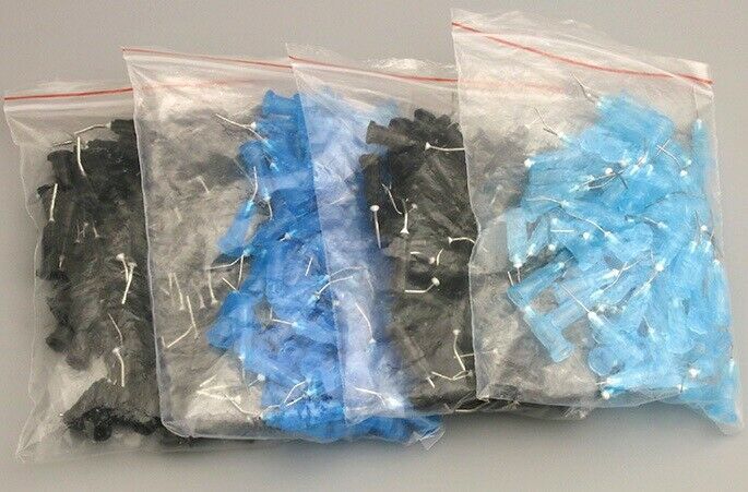 1000pcs Dental Flow Prebent Needle Irrigation tip Dispensing Syringe Tips 18G