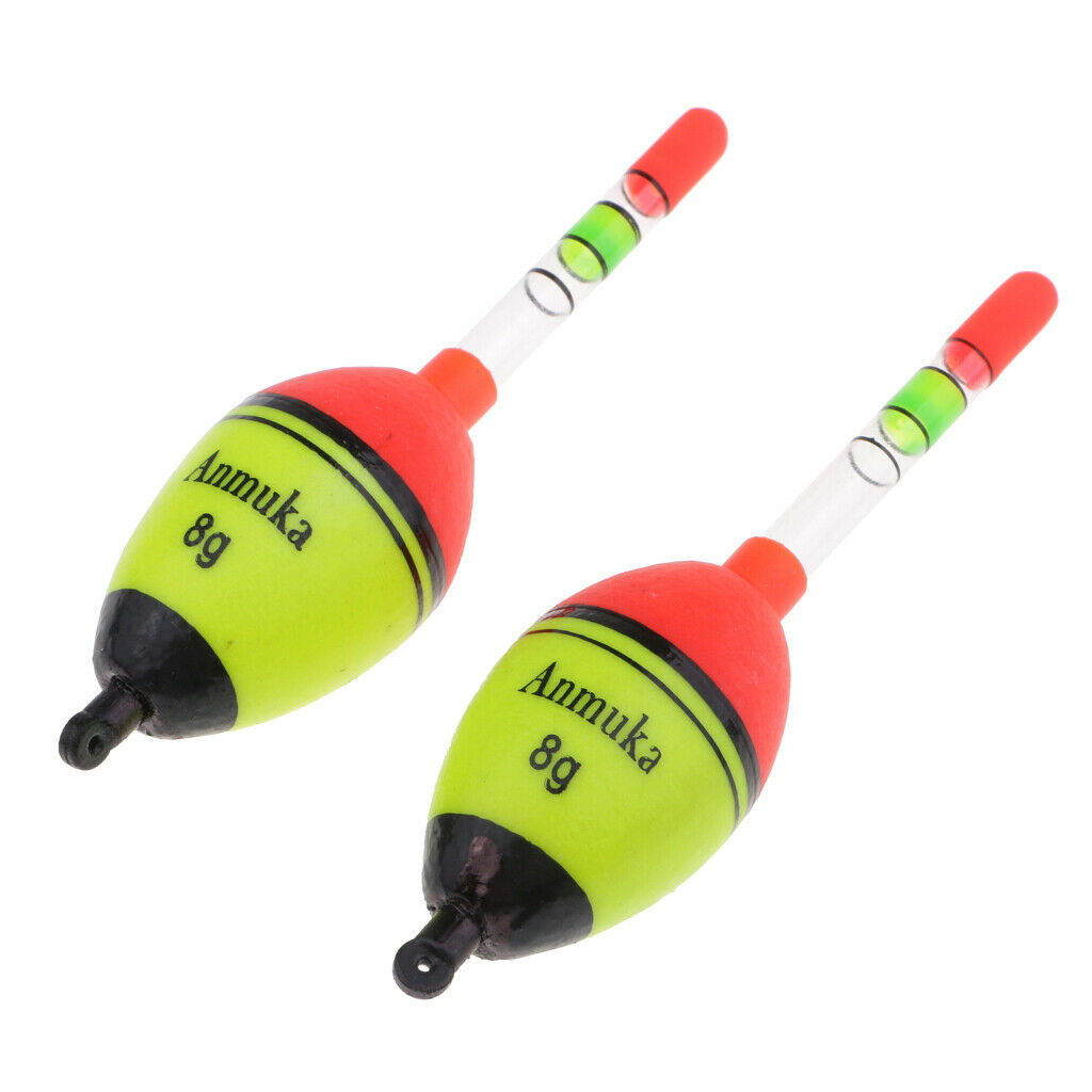 2pcs Luminous Fishing Float Vertical Rock Fishing Buoy Plastic Bobber 8g