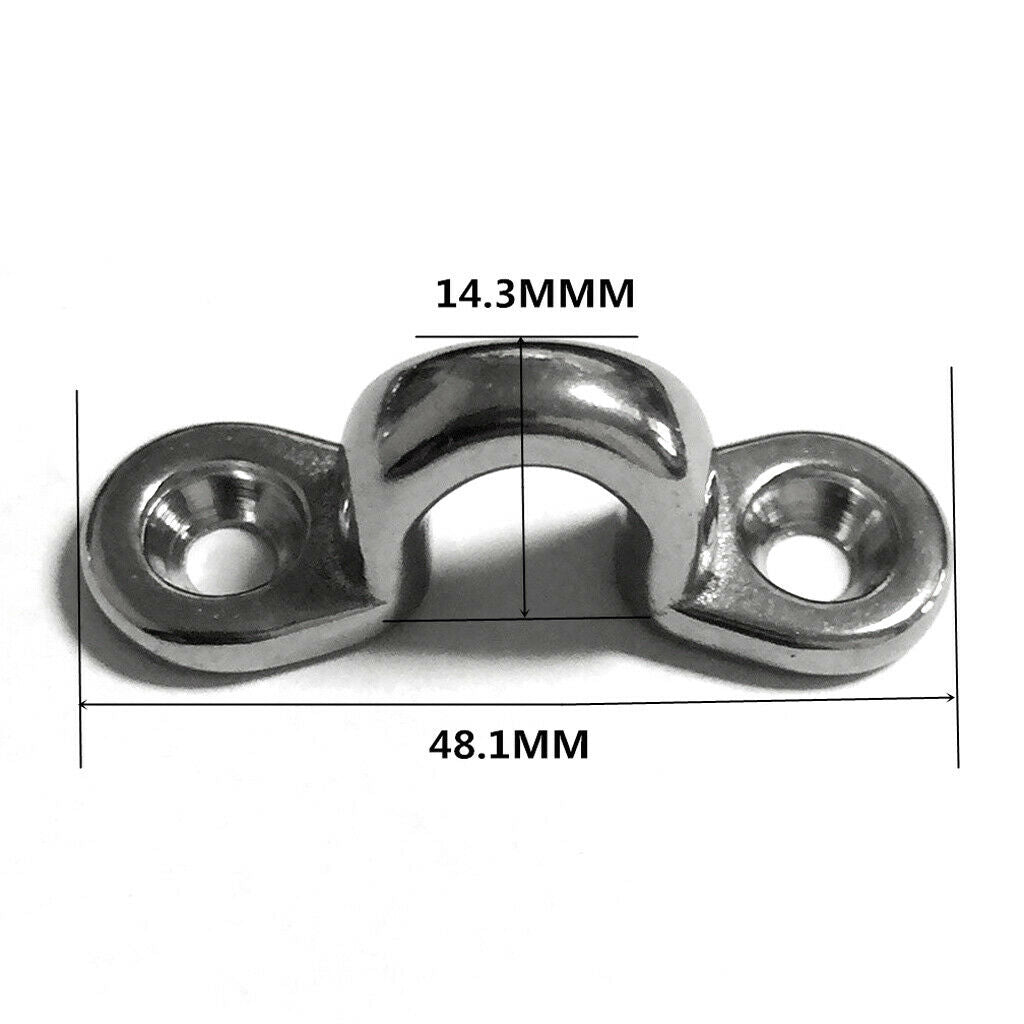 2X 6 Pieces Stainless Steel Boat Kayak Marine Top Pad Eye Straps Tie Down Loops