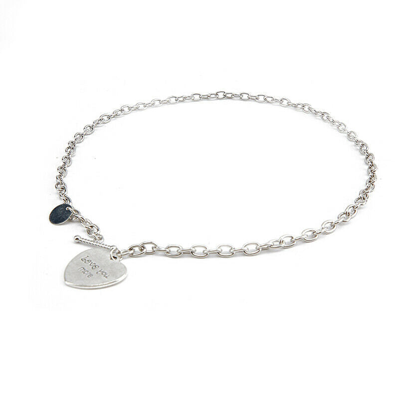 Punk Metal Heart Clavicle Chain Necklace Female Rock Hiphop Choker Necklace G Rf