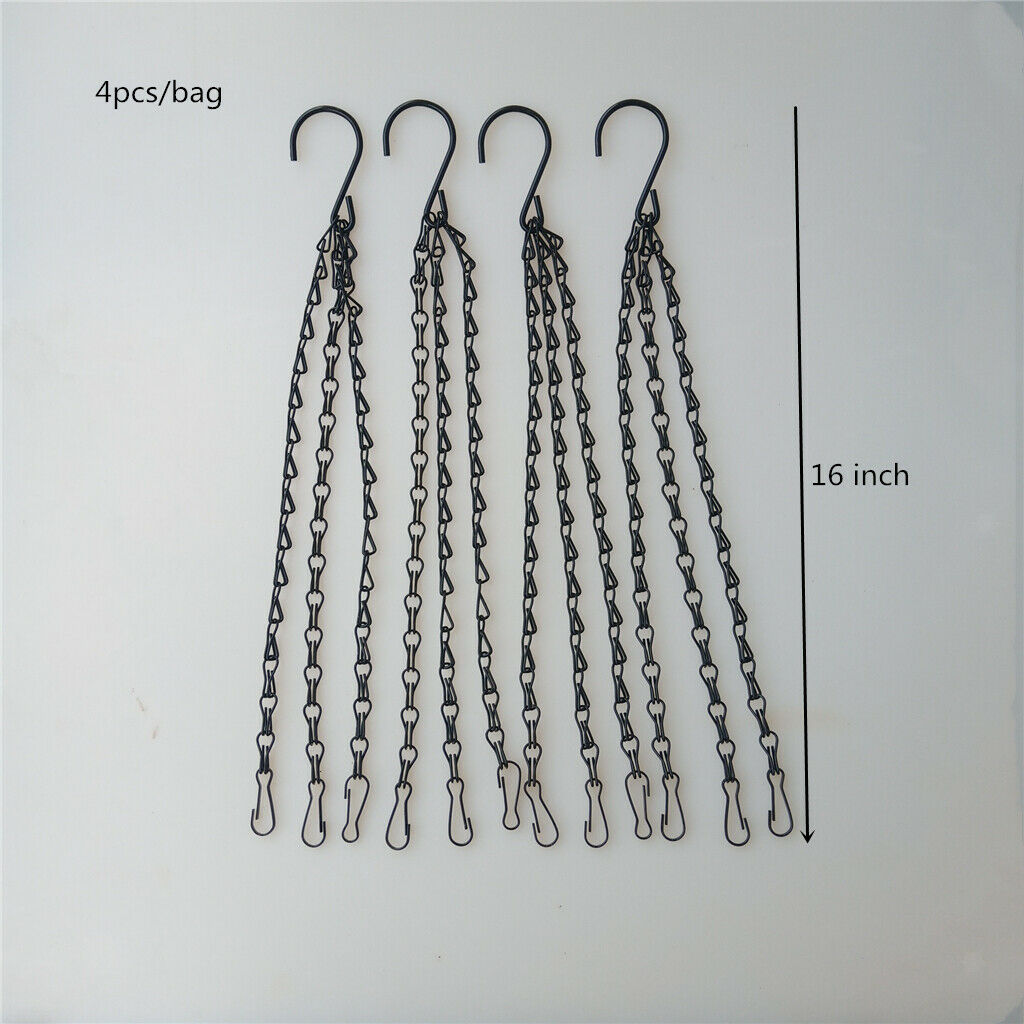 4pcs 16'' 3 Point Flowerpot Hanging Chain Hooks Wind Chimes Hanging Hook