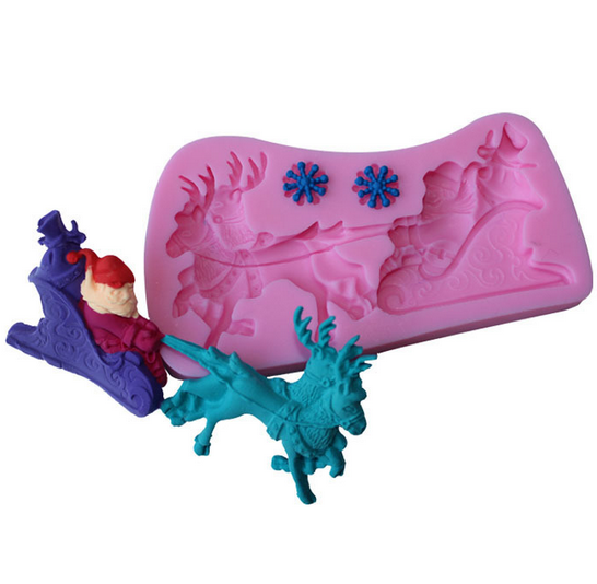 Christmas elk Silicone Cake Molds Fondant Tools Decorating Baking Mould