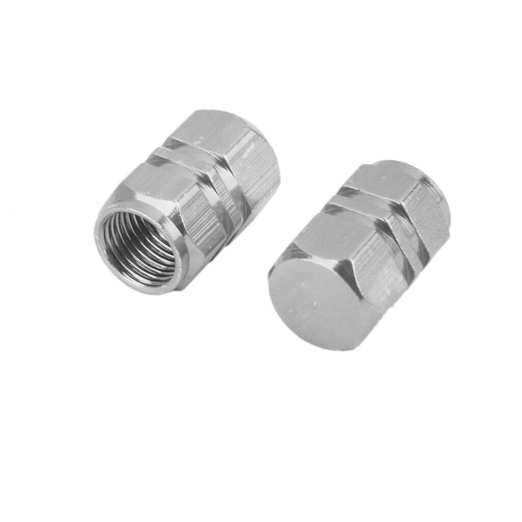 4x Aluminum Alloy Tire Tire Wheel Stem Air Cover Tyre Car SUV Sliver 0.5"
