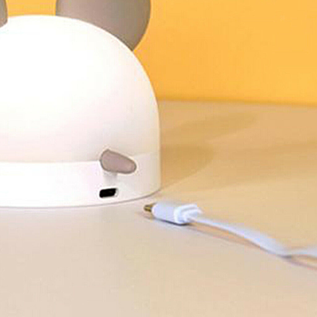 Desk LED Kid Digital Alarm Clock Cute USB Rechargeable Night Light Wake up