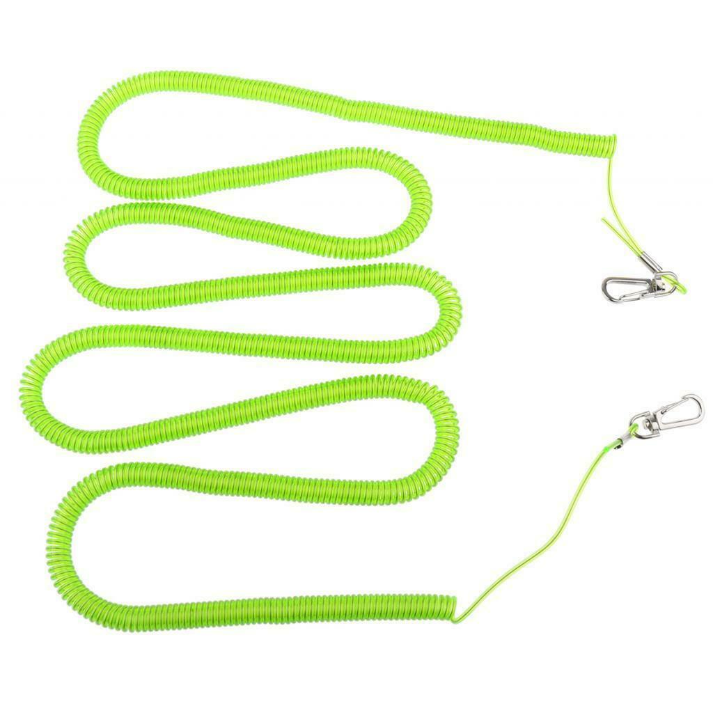 Fishing Coiled Lanyard Safety Rope Wire Steel Inside Attached with 20m