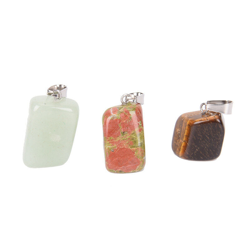 Natural Stone Crystal Quartz Healing Chakra Pendant For Necklace DIY Jewel.l8