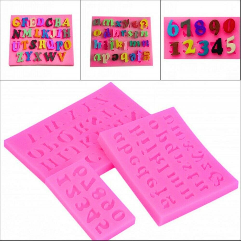 3pcs/set Letter Number Alphabet Silicone Molds Fondant Cake Decorating Tools LIN