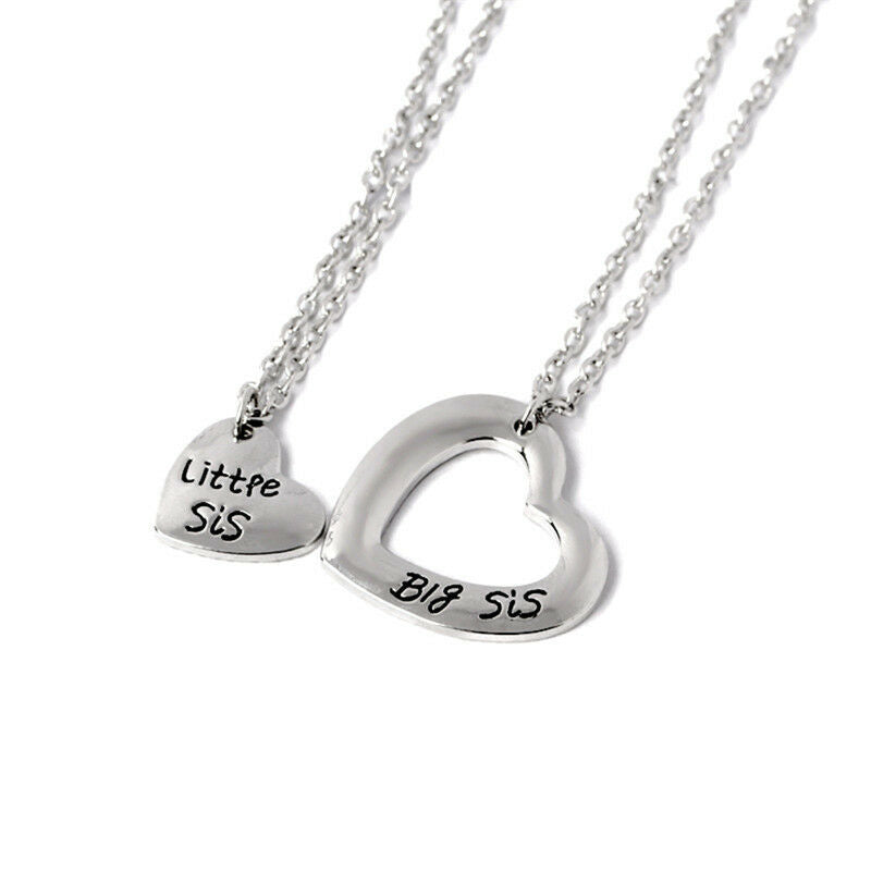 2Pcs Sister Necklace Matching "Little Sister Big Sister" Pendant NecklMUSGM TH