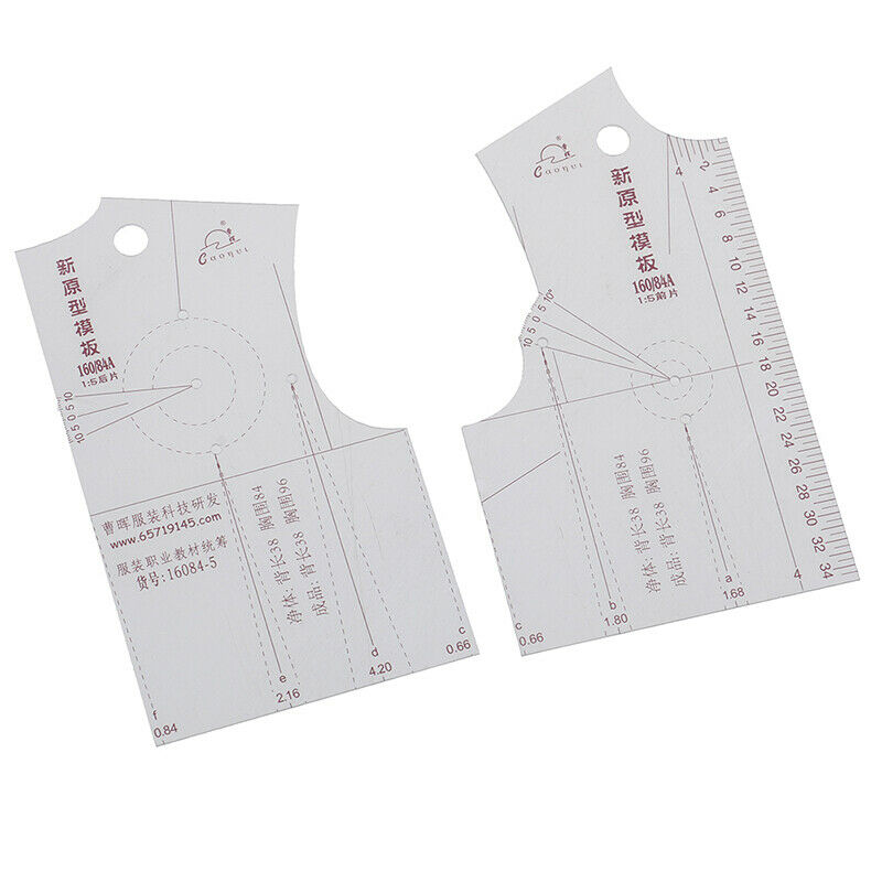 2pcs/set 1:5 Women Clothes Prototype Ruler Drawing Template Tailor Sewing.l8