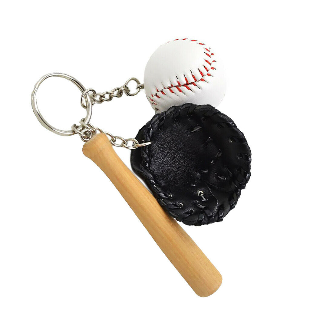 2pcs Mini Baseball Keychain Car Keychain Key Ring Creative Gift for Sports