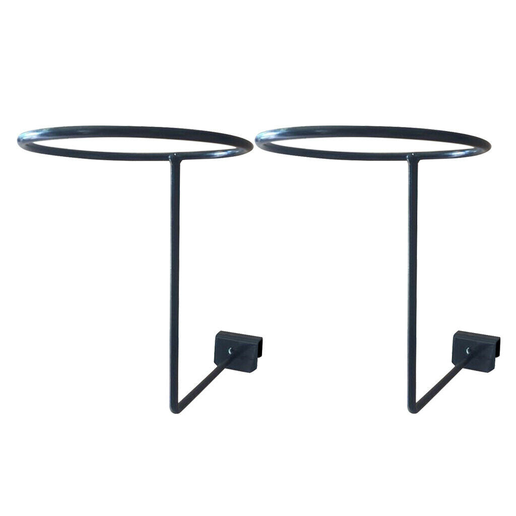 2x Helmet Holder Jacket Coat Wall Hanger Metal Rack Entryway Organizer Black